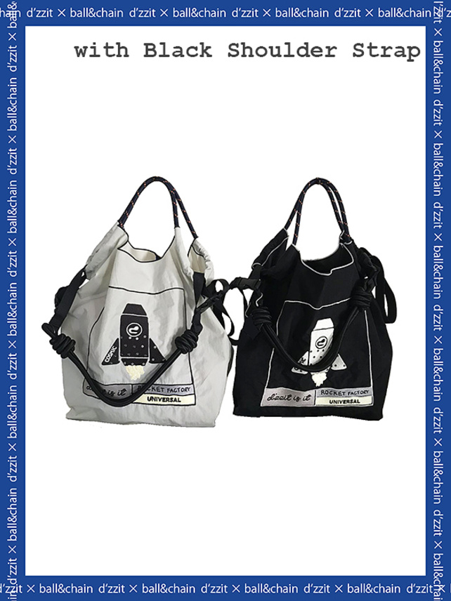 ball&chain Rocket Sequins Design Bag M & Black Shoulder Strap 