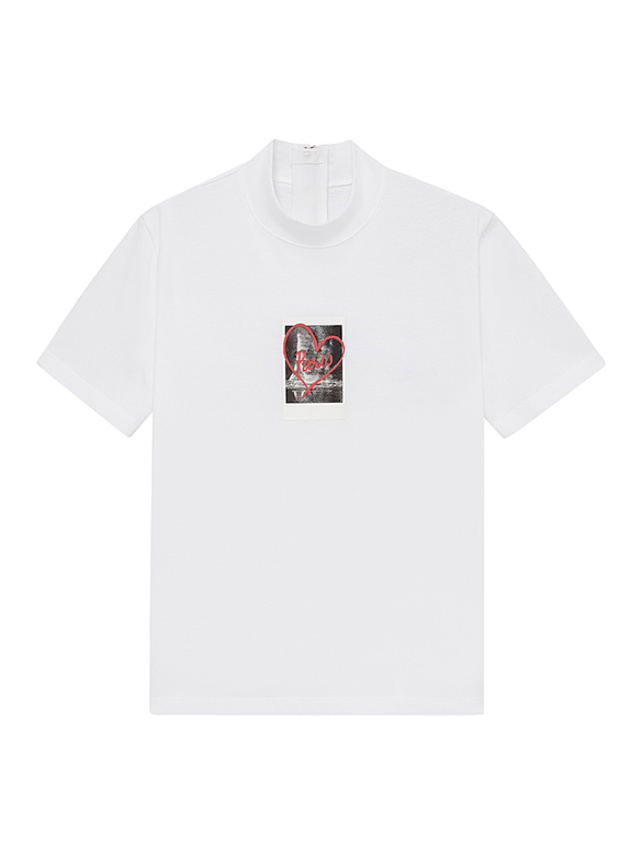 Printed High-Neck T-Shirt