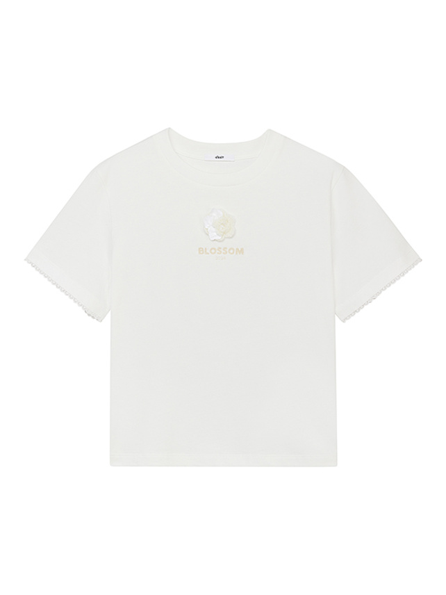 Flower Motif Design Lace T-Shirt