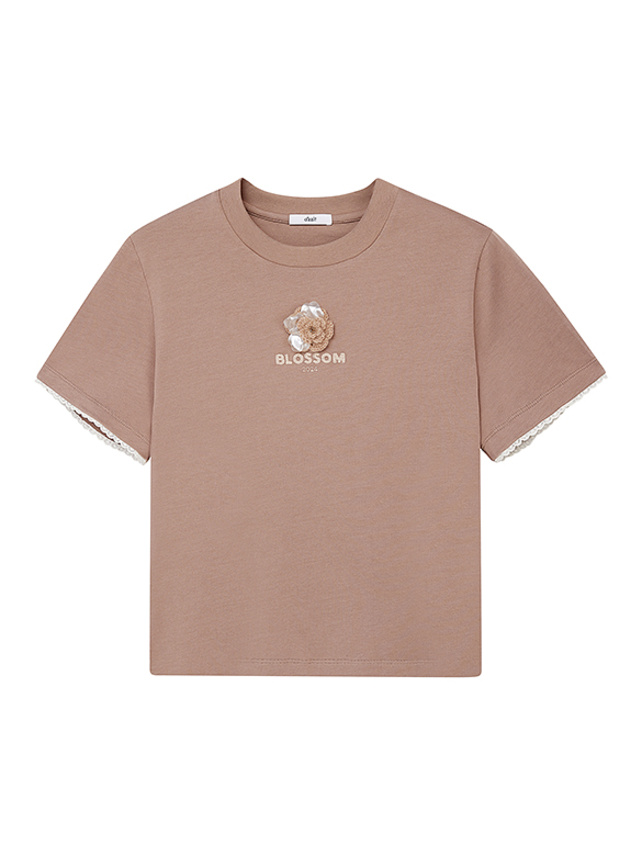 Flower Motif Design Lace T-Shirt