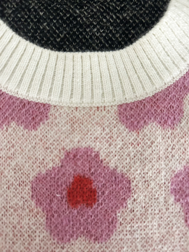 Color Scheme Flower Sleeveless Knit