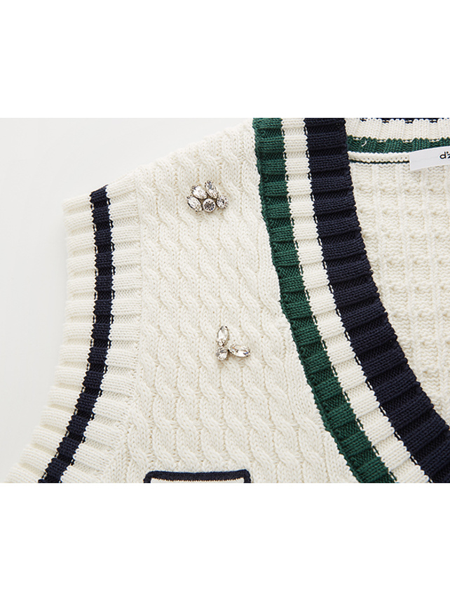 Beads Sporty Line Sleeveless Knit