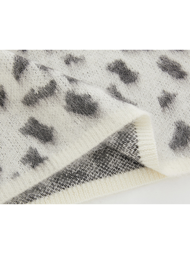 Leopard Pattern Mohair Knit