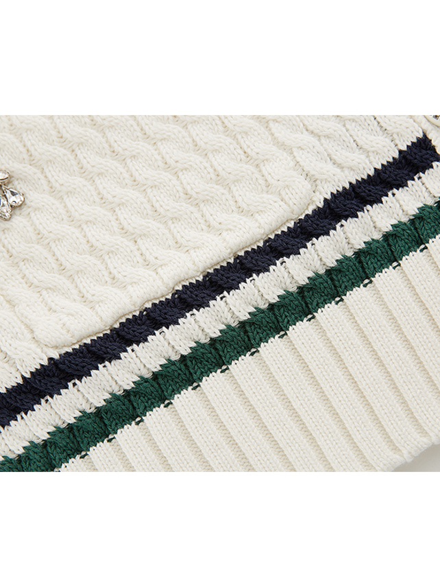 Beads Sporty Line Knit Cardigan
