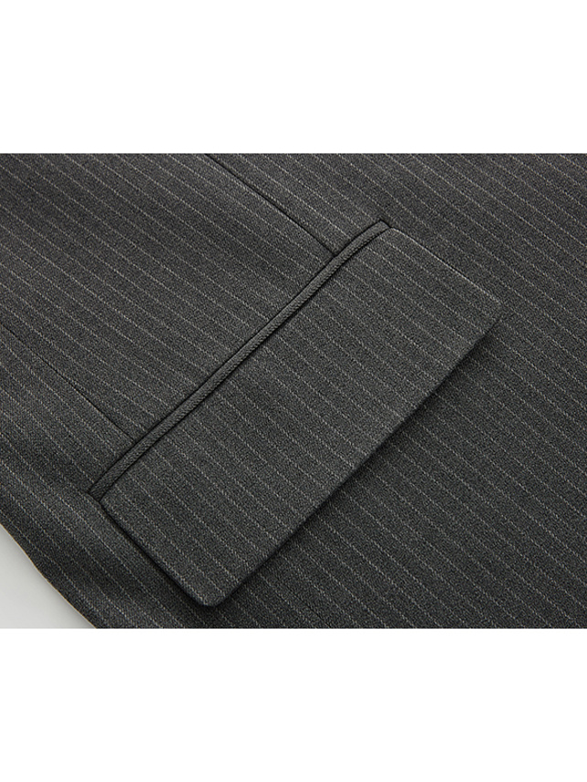 Different Material Design Pin-Stripe Jacket