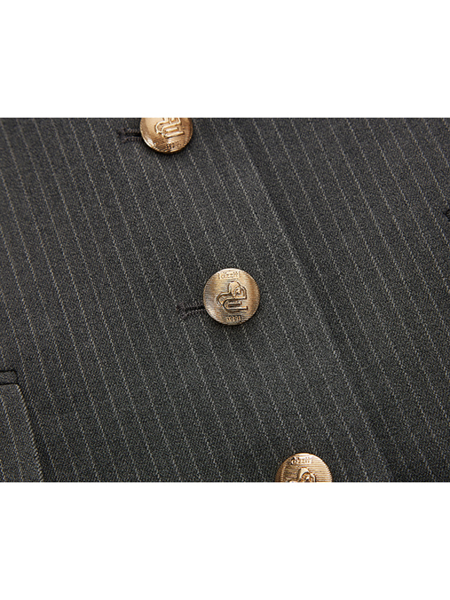 Different Material Design Pin-Stripe Jacket