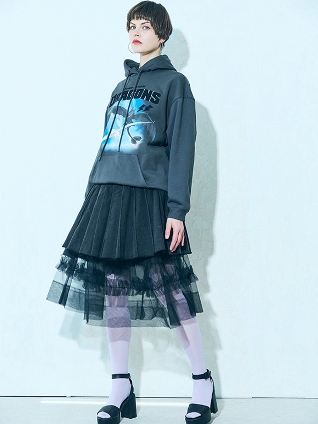 Design Printed Hoodie Sweatshirt - DAZZLE FASHION(ダズル 