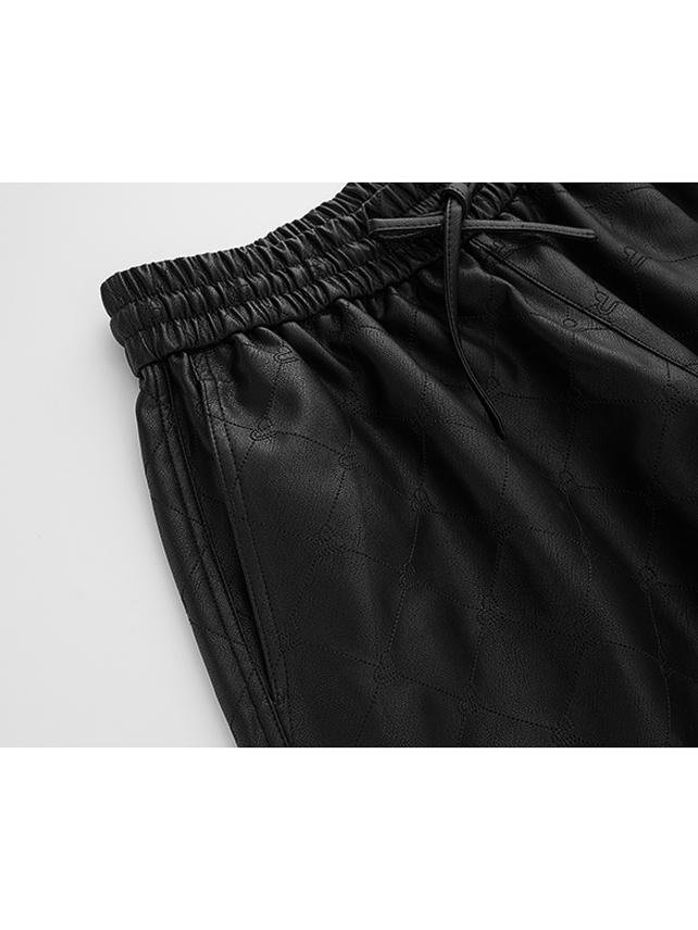 Quilting Fake Leather Pant