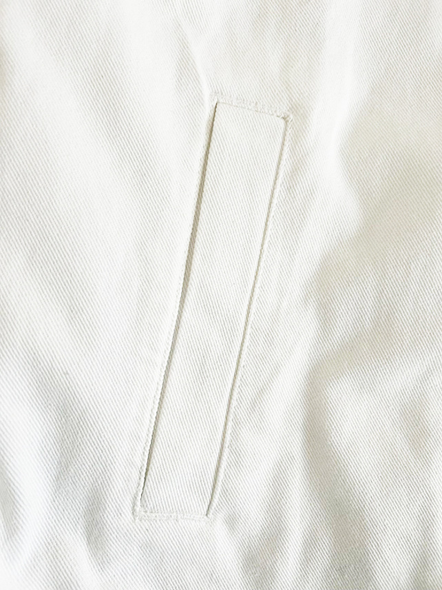 Back-Side Embroidery & Beads White Denim Jacket