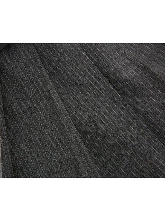 Different Material Design Pin-Stripe Pleats Skirt