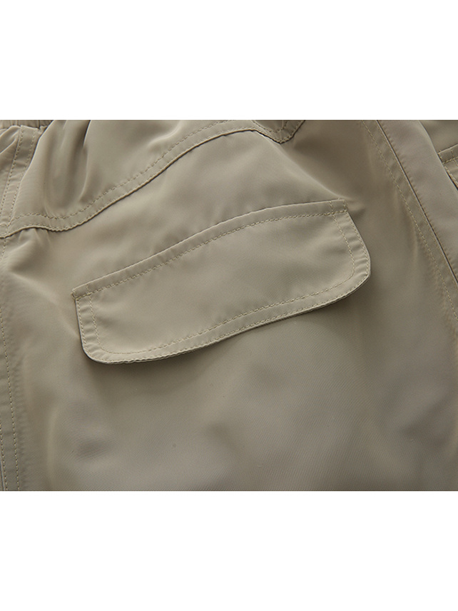 Zipper Design Satin Cargo Skirt