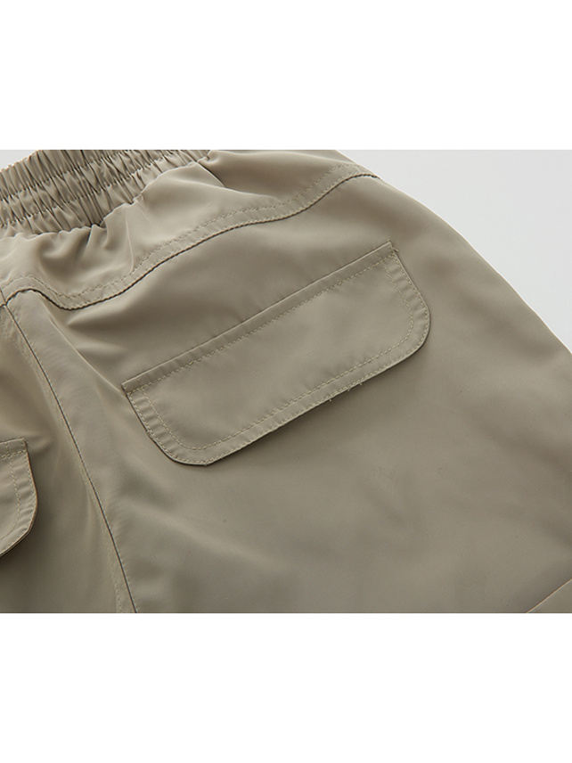 Zipper Design Satin Cargo Skirt