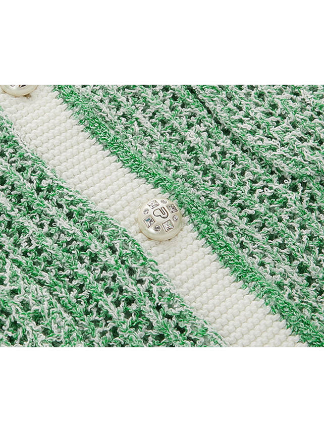 Summer Color Design Button Knit Cardigan