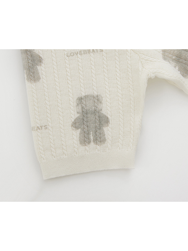 Teddy Bear Printed Knit Cardigan