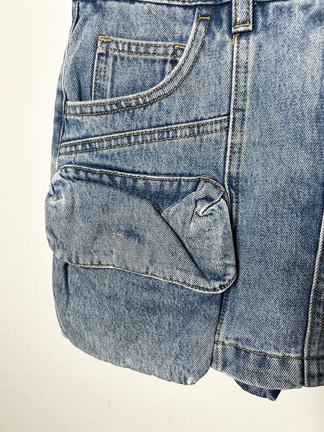 Big Pocket Cargo Denim Short Pants