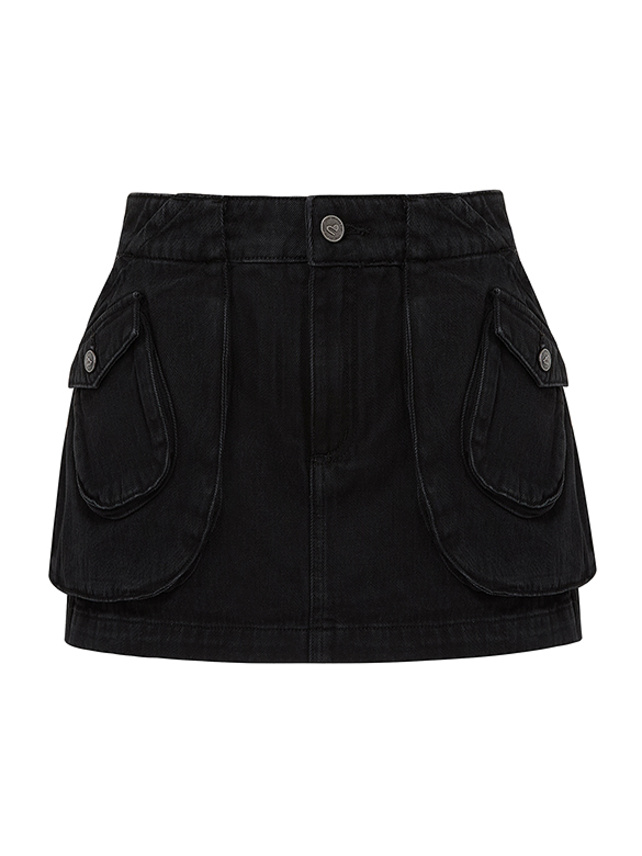 Pocket Design Denim Skirt