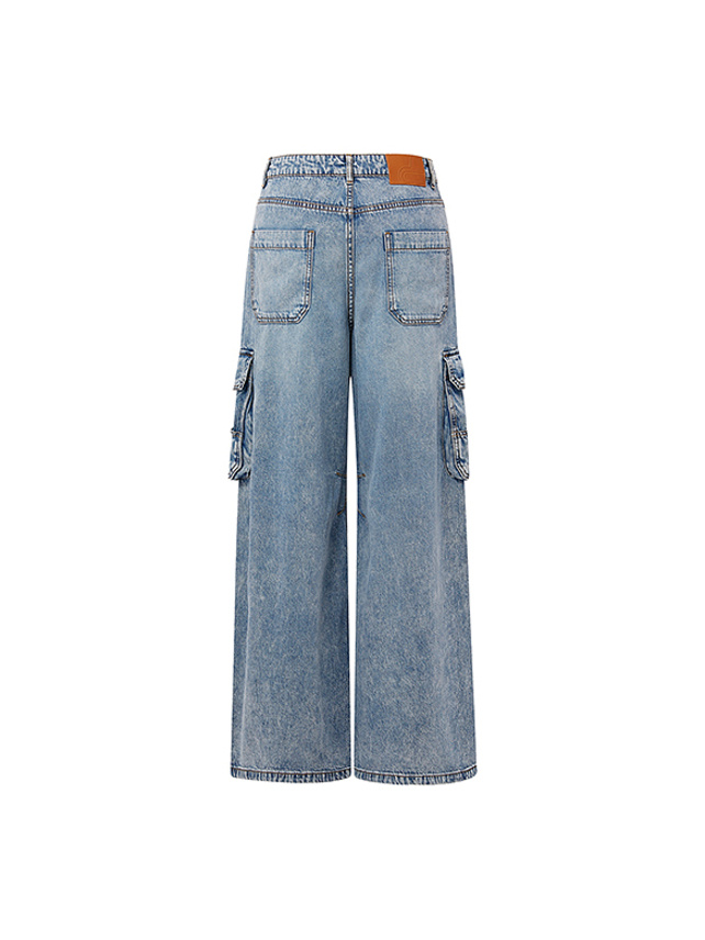 Cargo Straight Denim Pants