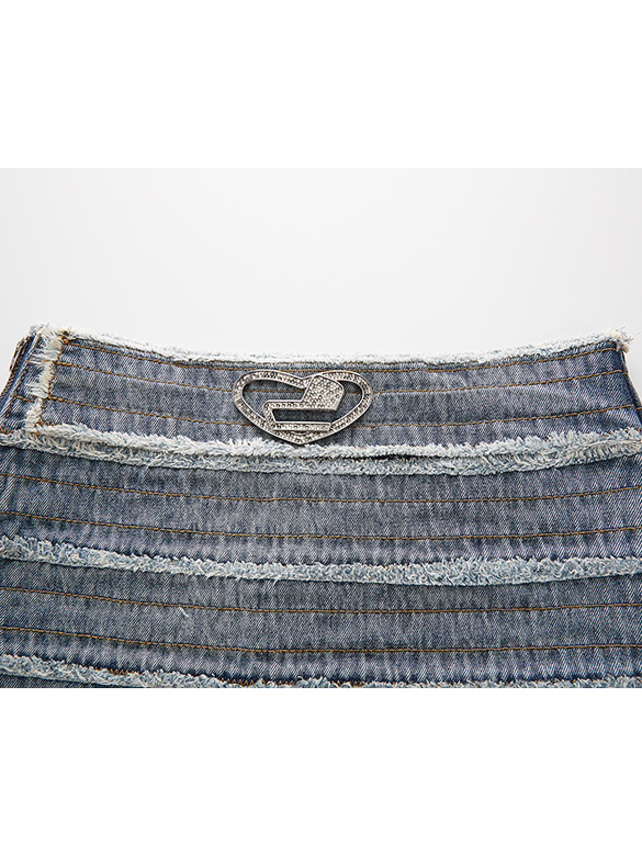 Gradually Design Denim Skirt