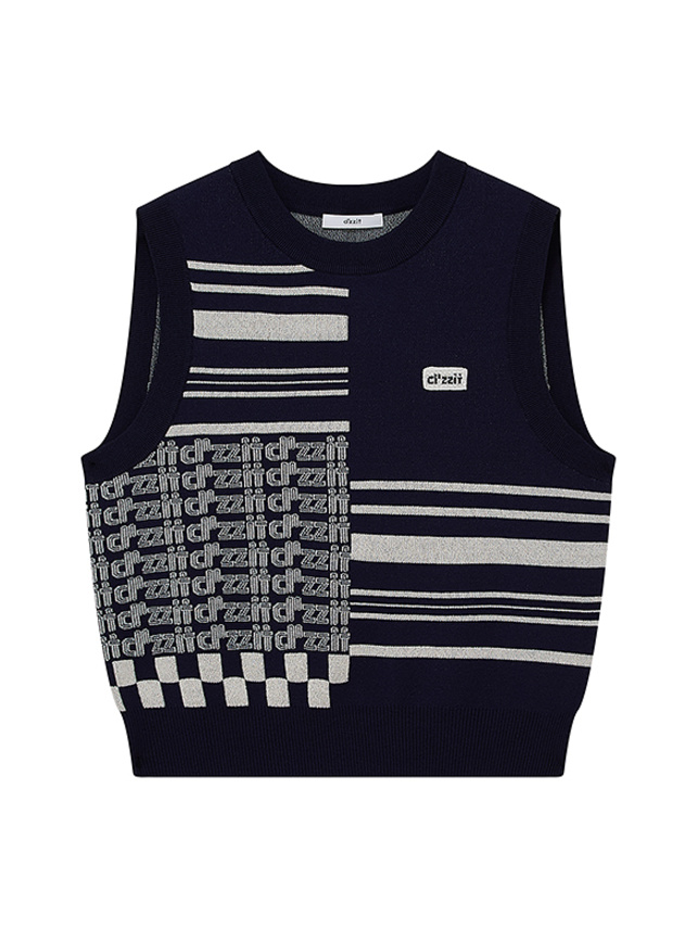 Asymmetry Design Pattern Sleeveless Knit