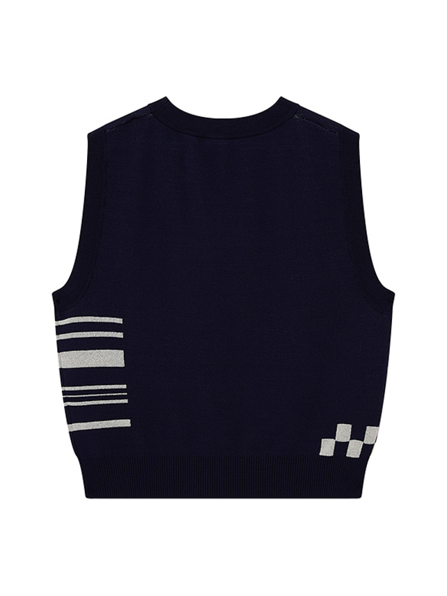 Asymmetry Design Pattern Sleeveless Knit