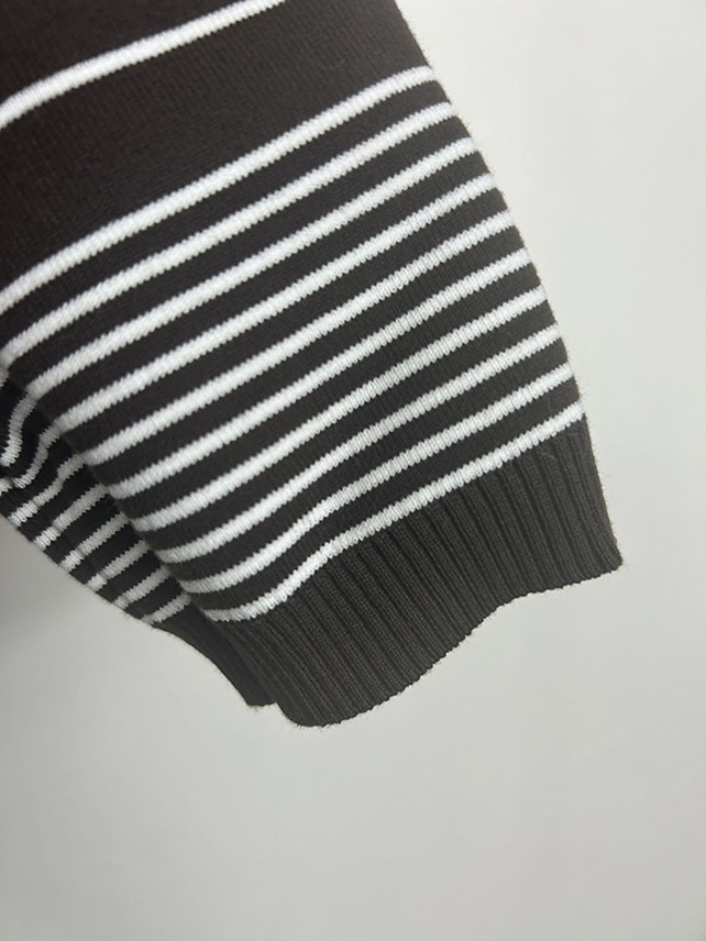 Zebra Stripe Polo Knit