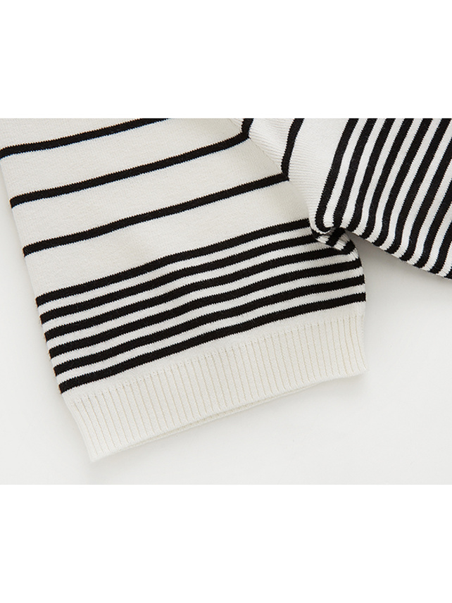 Zebra Stripe Polo Knit