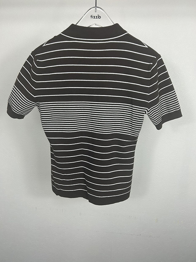 Zebra Stripe Polo Knit