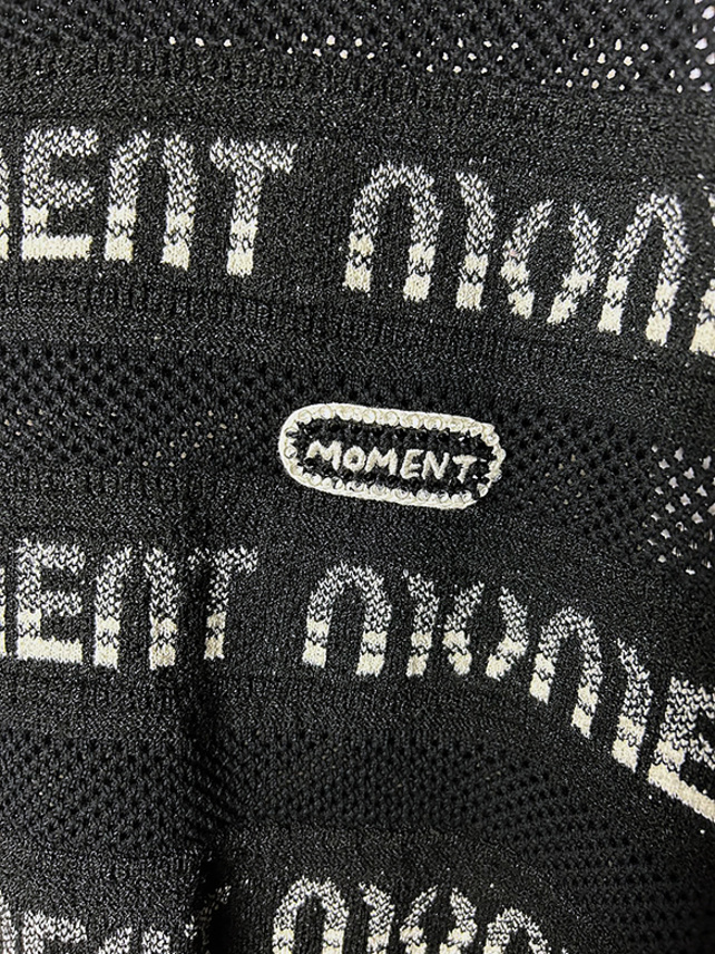 Logo Stripe Design Knit Top