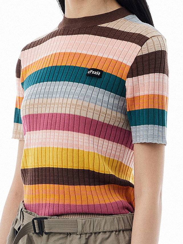 Retro Multi Color Stripe Knit