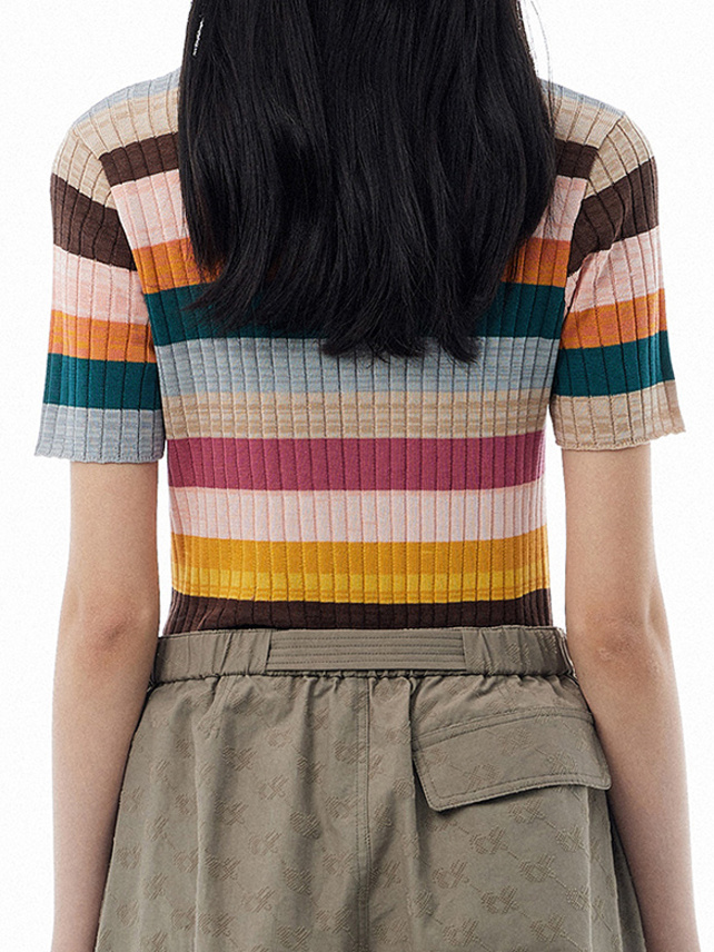 Retro Multi Color Stripe Knit