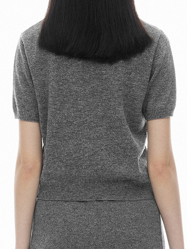 Wool Bi-Color Layered Design Knit Top