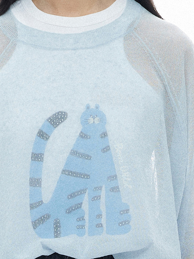 Animal Design Sheer Knit