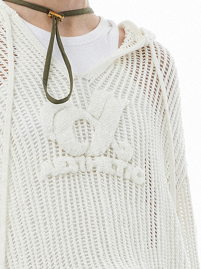 Sheer Knitting Hoodie