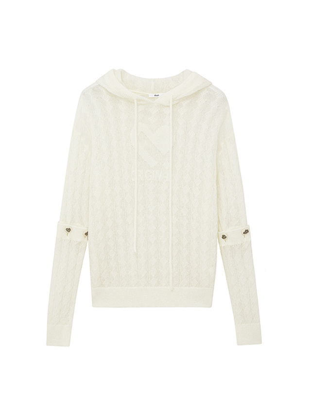 Sleeves Separated Knit Hoodie