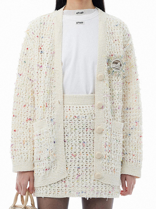 Feminine Color Knit Cardigan