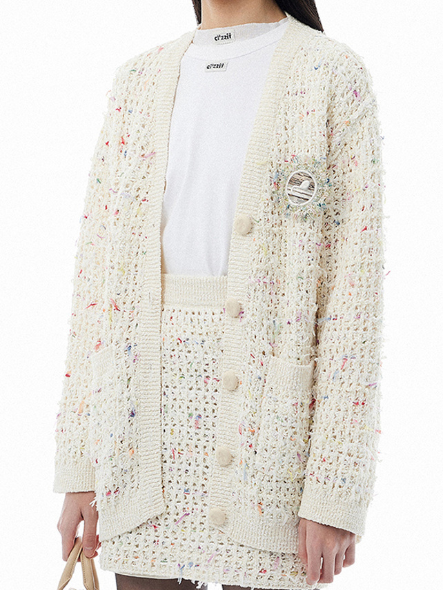 Feminine Color Knit Cardigan