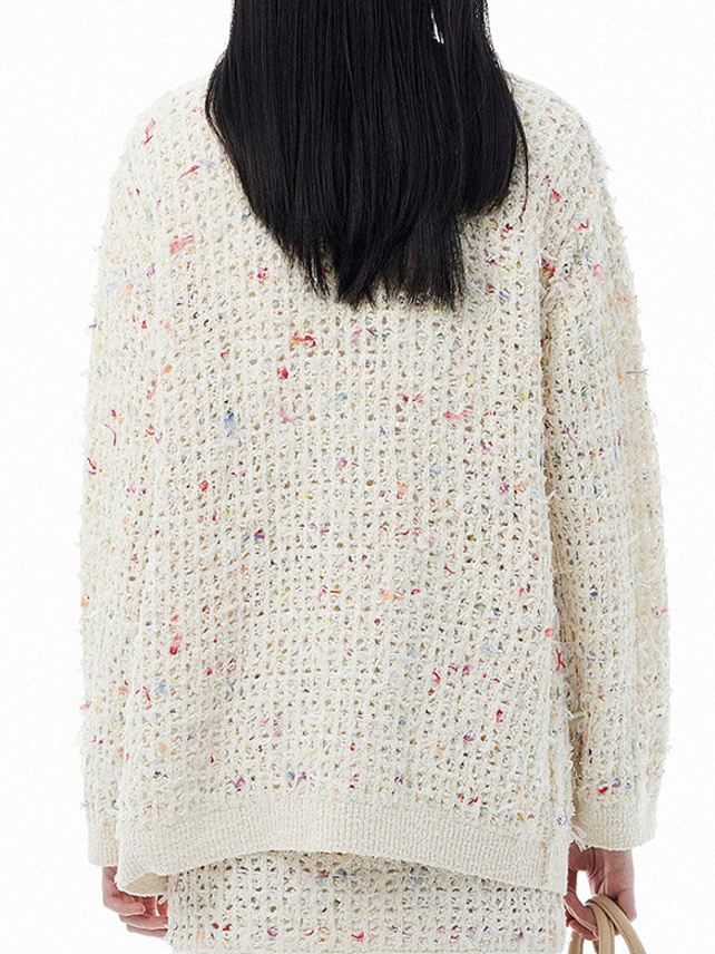 Feminine Color Knit Cardigan