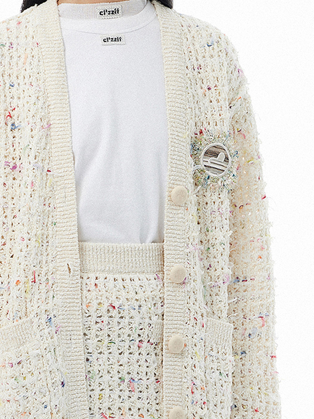 Feminine Color Knit Cardigan