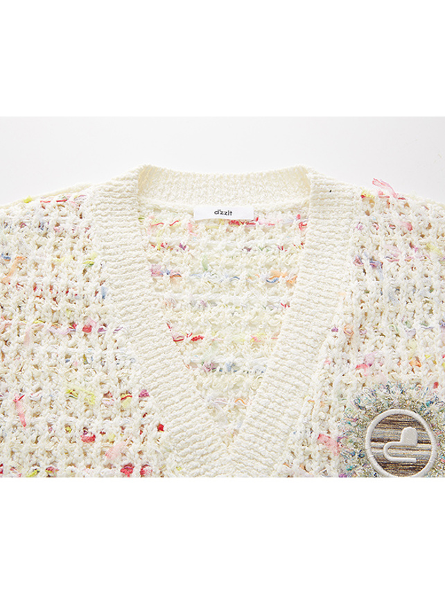 Feminine Color Knit Cardigan