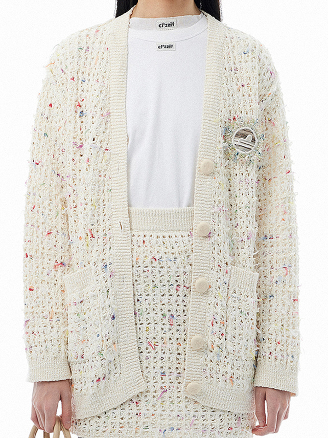 Feminine Color Knit Cardigan