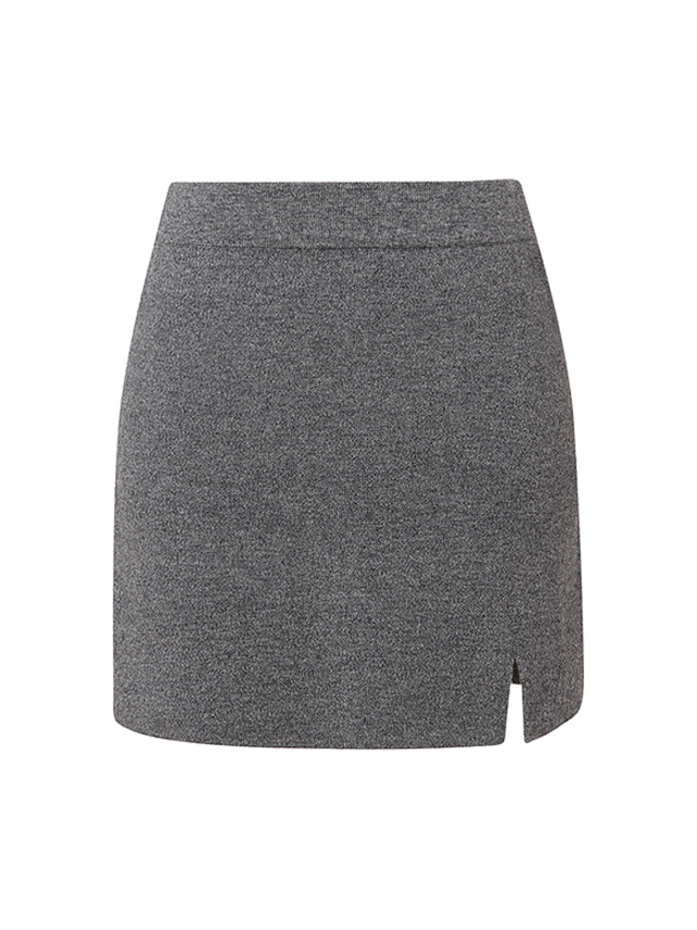 Wool Slit Knit Skirt