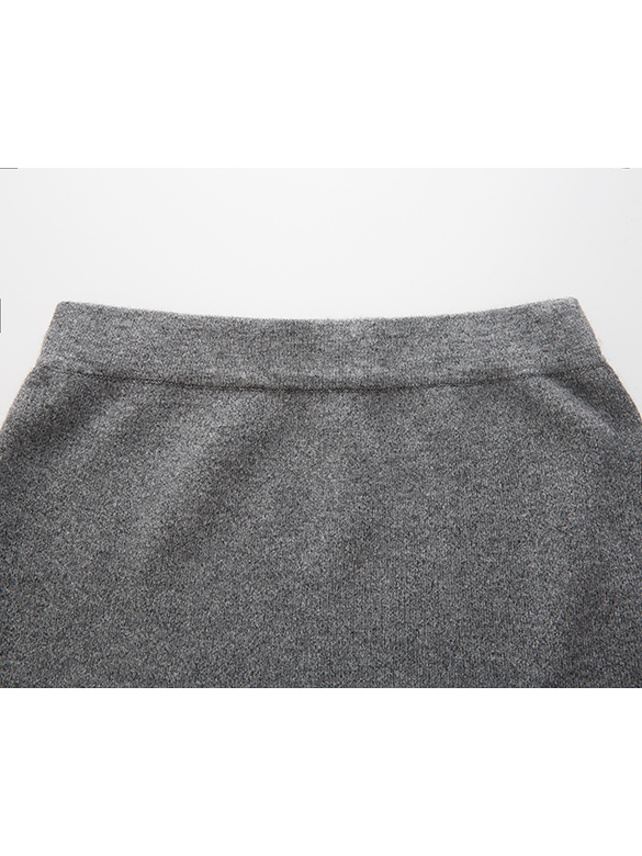 Wool Slit Knit Skirt