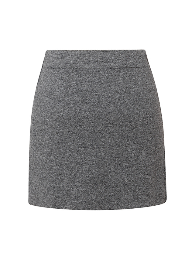 Wool Slit Knit Skirt