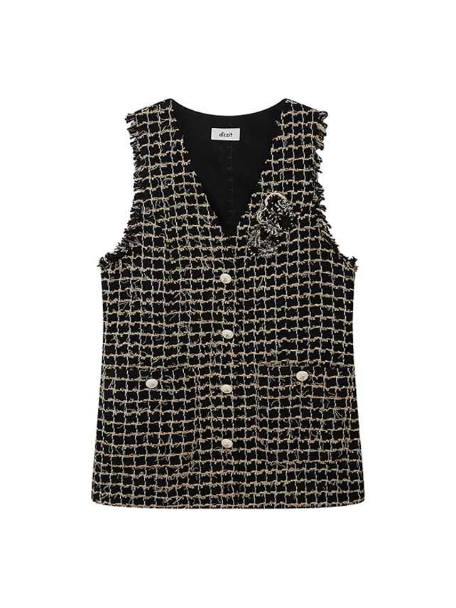 Plaid Tweed Vest