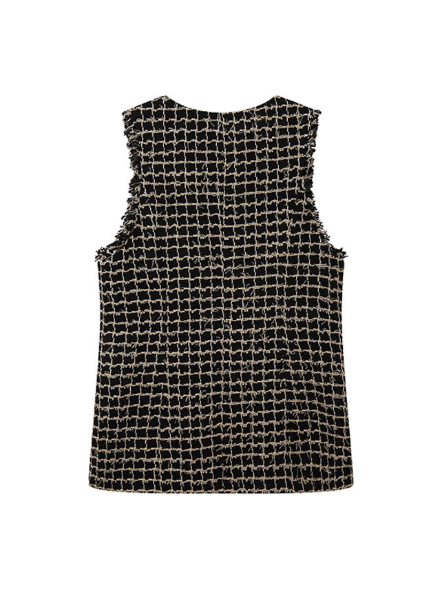 Plaid Tweed Vest