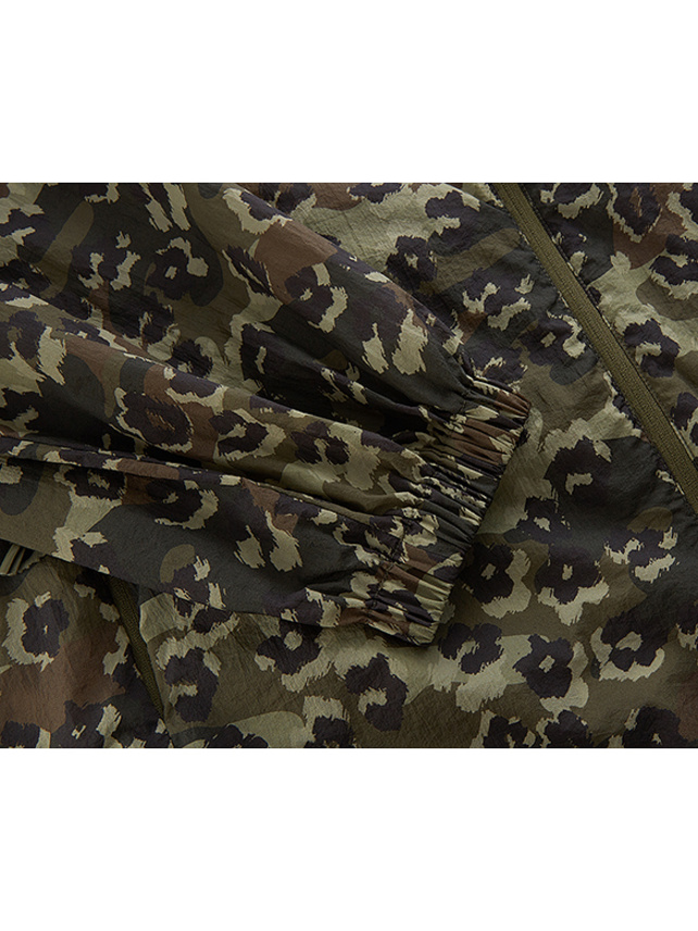 Camouflage & Flower Printed Blouson