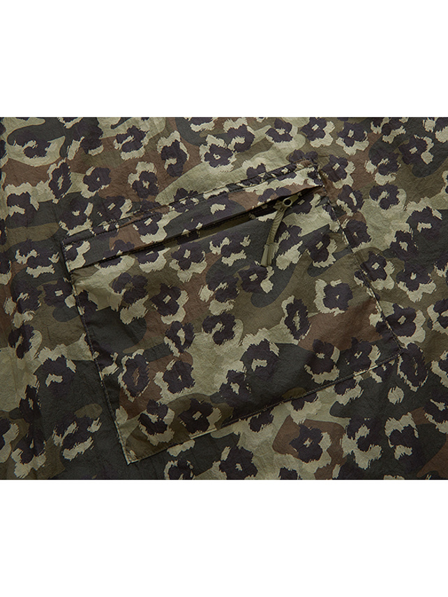 Camouflage & Flower Printed Blouson