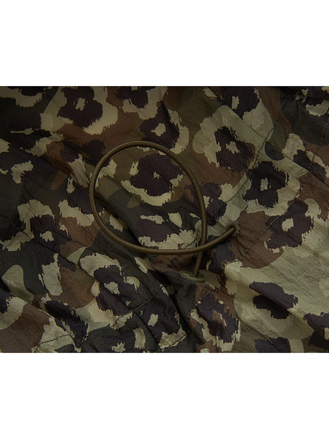 Camouflage & Flower Printed Blouson