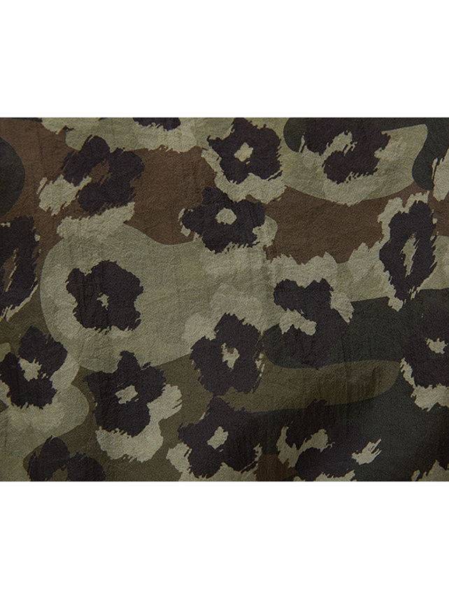 Camouflage & Flower Printed Blouson