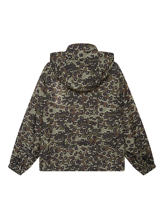 Camouflage & Flower Printed Blouson